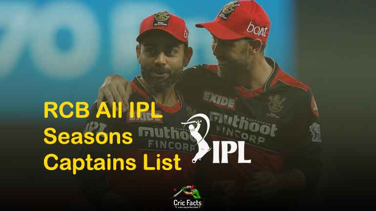 RCB All IPL Seasons Captains List 
