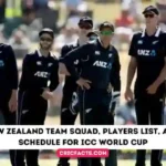 New Zealand Team Squad, Players List, and Schedule for ICC World Cup 2023