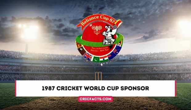 1987 Cricket World Cup Sponsor