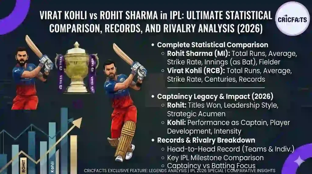 Virat Kohli vs Rohit Sharma in IPL: Ultimate Statistical Comparison, Records, and Rivalry Analysis (2026) Virat Kohli vs Rohit Sharma in IPL: Ultimate Statistical Comparison, Records, and Rivalry Analysis (2026)